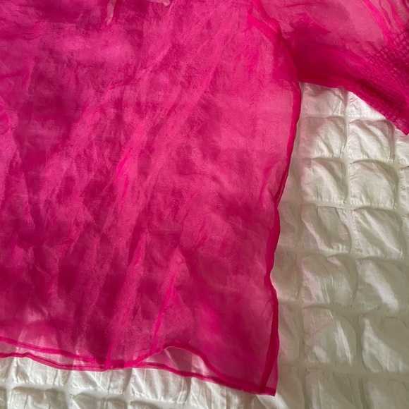 House of Harlow 1960 Pink Organza sheer blouse - Picture 3 of 6